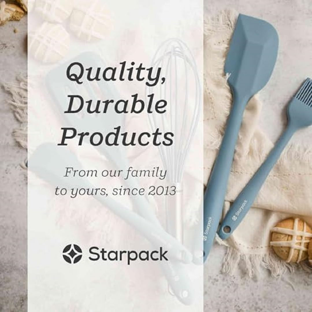 Starpack 'Flip & Whip' Premium Silicone Baking Utensils Set (5 Pcs) - Cooking Utensils with Heat Resistant to 600°F - Baking Utensils - Large & Small Spatulas, Whisk & Basting - Brush Baking Tool Set