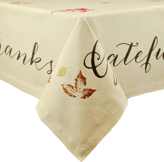 Rustic Autumn Leaves Kitchen Collection Thanksgiving & Fall Table Décor, Tablecloth, 60X104