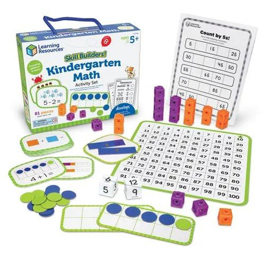 Learning Resources Skill Builders, Summer Learning Activity Set, Prek–Kindergarten Prep for Math, Reading, and Writing, Fun Educational Practice to Prevent Summer Slide, Ages 5+, Great for Home or Travel
