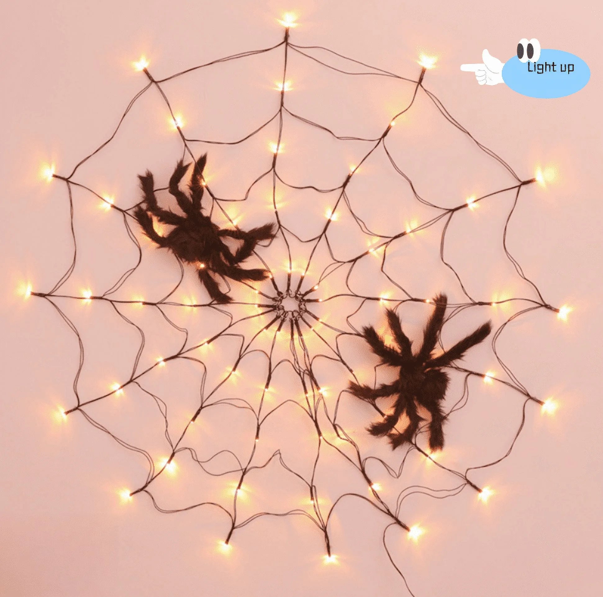 Spider Web Lights Halloween Decoration Lights LED Atmosphere Layout Halloween Decoration Props Usb Light Strings