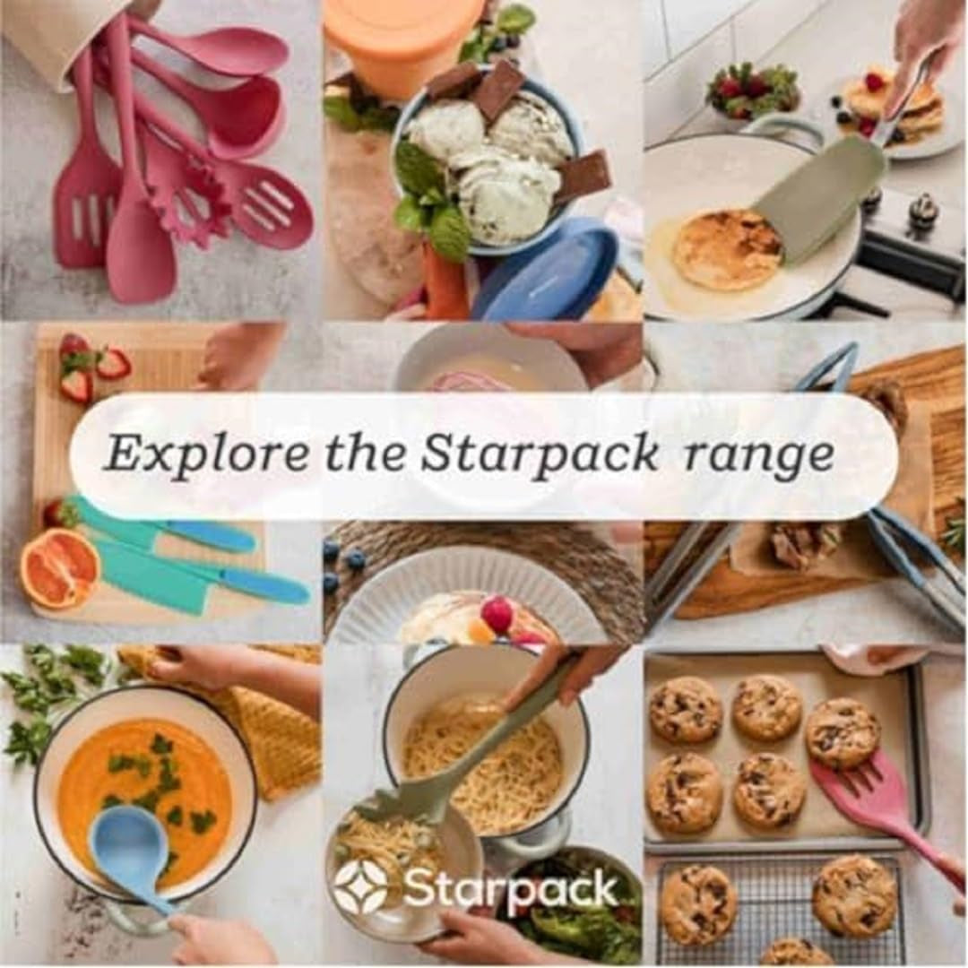 Starpack 'Flip & Whip' Premium Silicone Baking Utensils Set (5 Pcs) - Cooking Utensils with Heat Resistant to 600°F - Baking Utensils - Large & Small Spatulas, Whisk & Basting - Brush Baking Tool Set