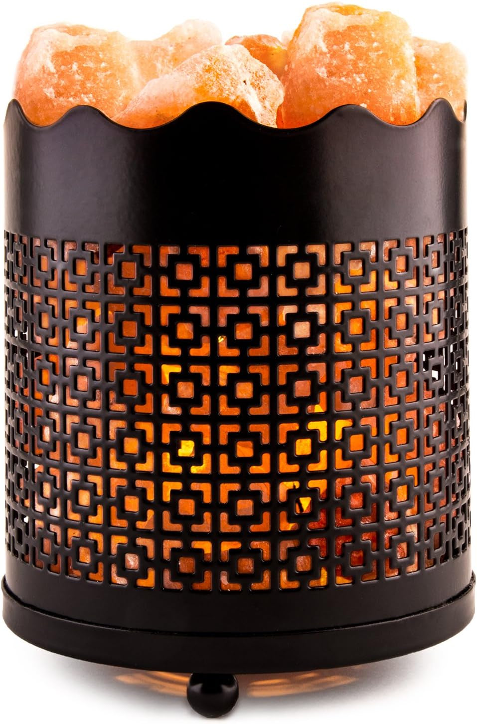 Himalayan Pink Salt Lamp Basket & Dimmer Cord Bulb