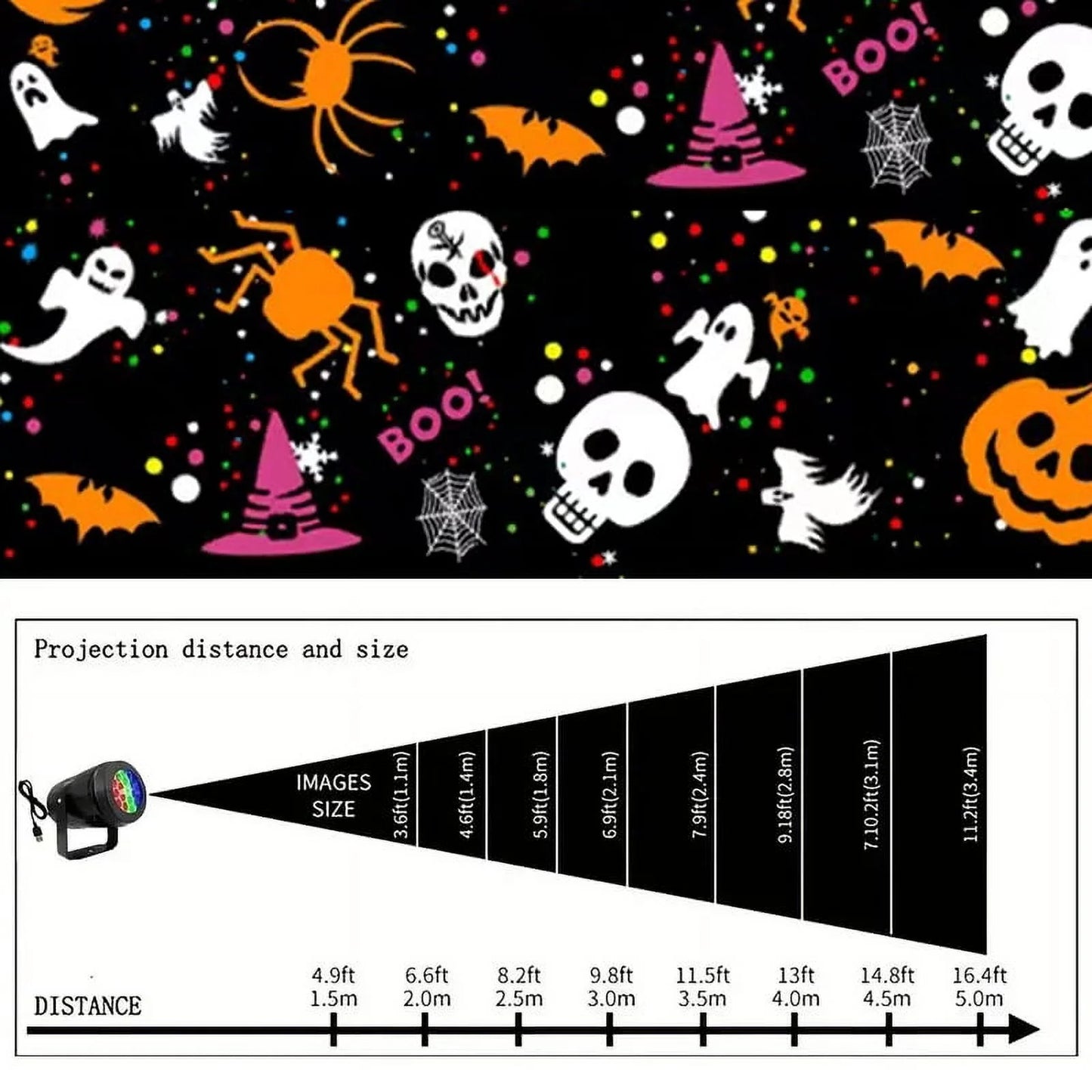 Halloween Projector Lights, 360° Rotation Laser Projector 16 Types Halloween Patterns Projector Lamp Indoor Outdoor Holiday Lights LED Light, Halloween Home Party Landscape Wall Decorations