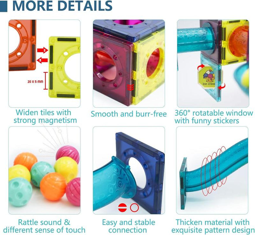 Magnetic Blocks-86Pcs Magnetic Building Blocks Magnetic Tiles Stacking, Build-Magnet-World Set, STEM Montessori Sensory Toys Magnet Blocks，Valentine'S Day Gifts, Boyfriend Gifts Bulk Fidget Toy Set for Kids and Adults Mini Building Block