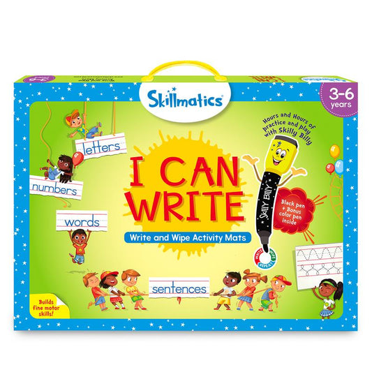 Skillmatics Write & Wipe Activity Mats – Reusable Educational Toys for Preschool & Kindergarten Kids Ages 3-6 | Includes Whiteboard Pens