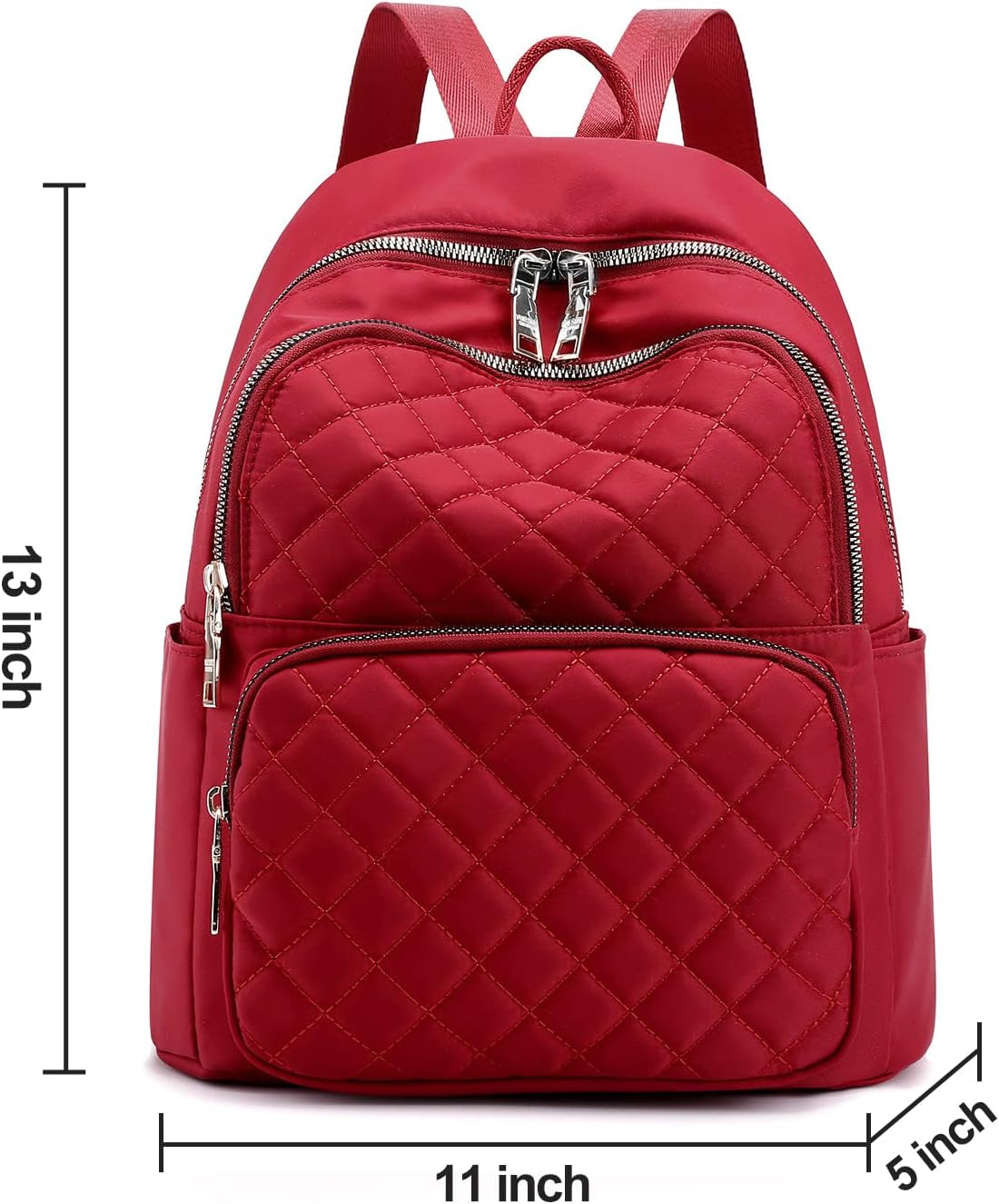 Mini Red Backpack Purse for Women Girls, Waterproof Lightweight Dual-Use Travel Daily Daypack