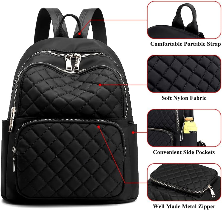 Mini Red Backpack Purse for Women Girls, Waterproof Lightweight Dual-Use Travel Daily Daypack