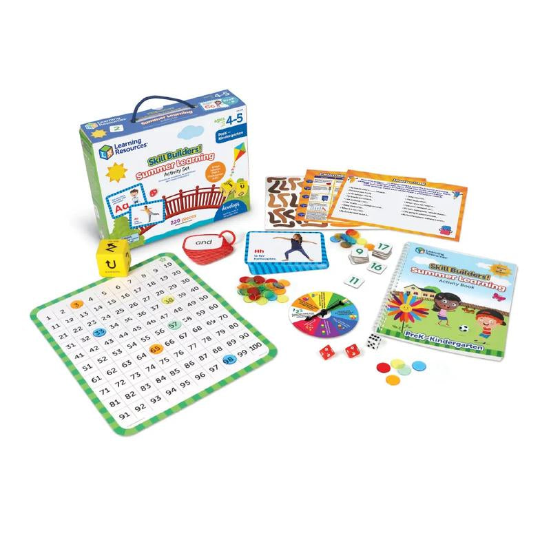 Learning Resources Skill Builders, Summer Learning Activity Set, Prek–Kindergarten Prep for Math, Reading, and Writing, Fun Educational Practice to Prevent Summer Slide, Ages 5+, Great for Home or Travel