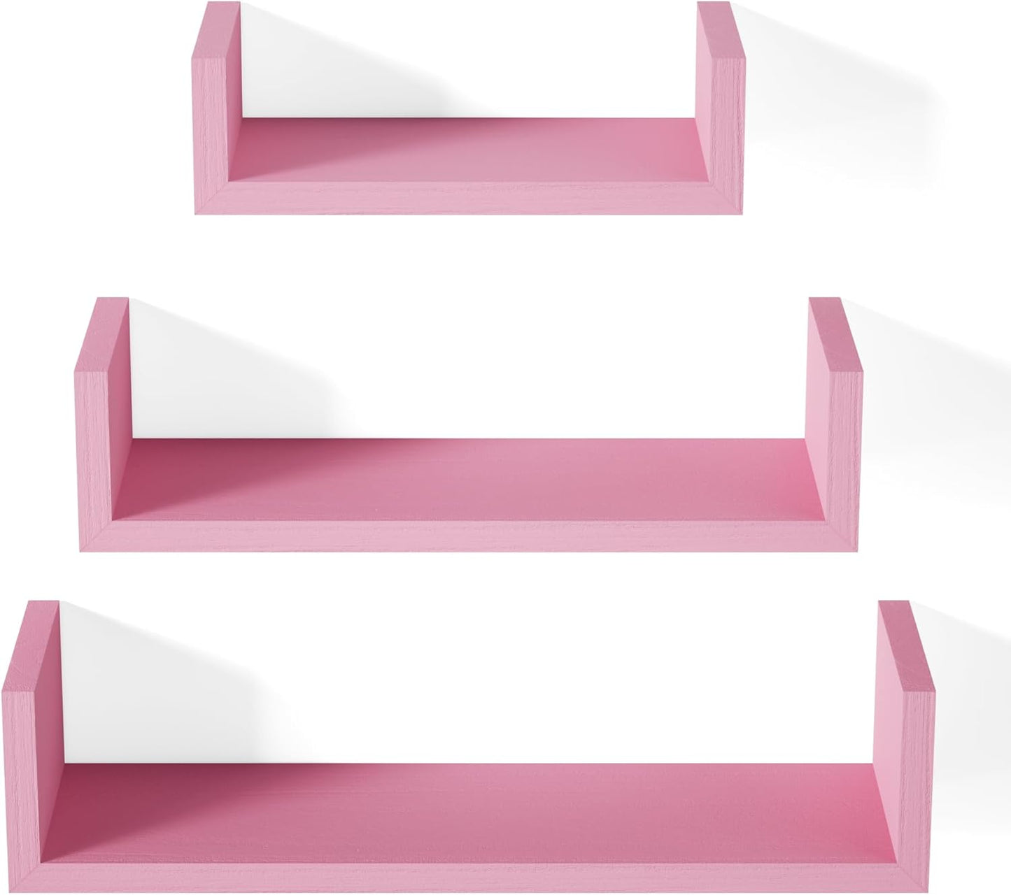 Floating Shelves Wall Mounted, Solid Wood Wall Shelves, White