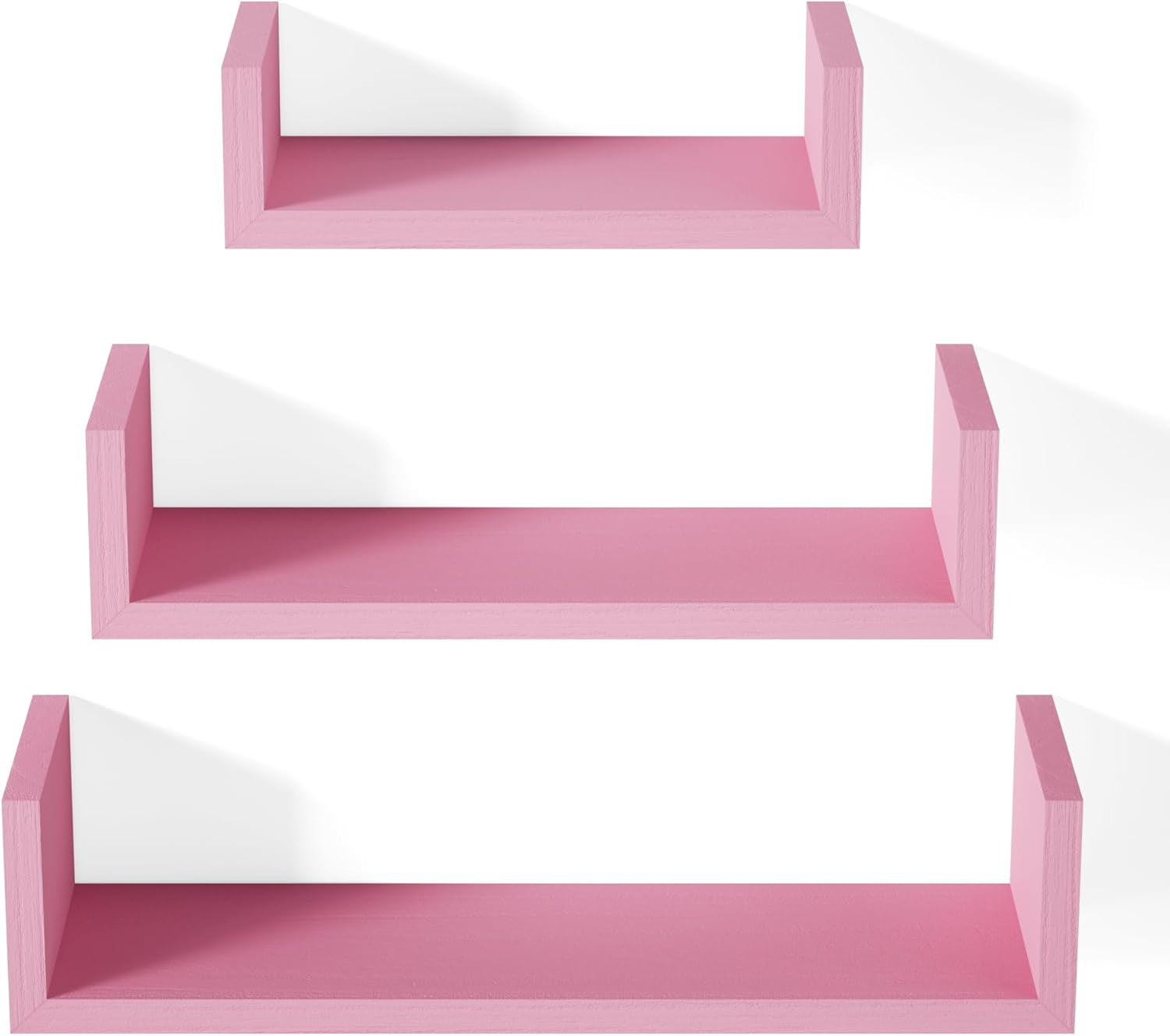 Floating Shelves Wall Mounted, Solid Wood Wall Shelves, White