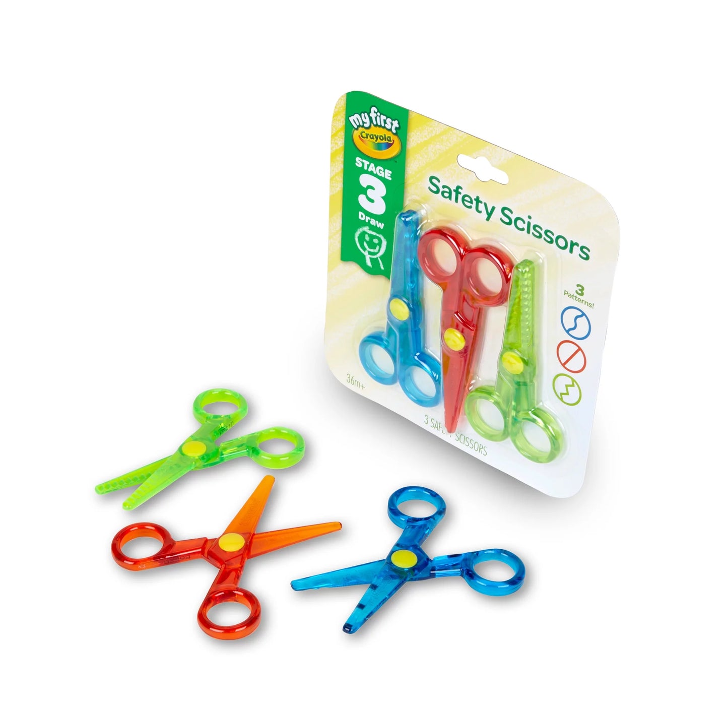 Young Kids Safety Scissors, Preschool Supplies, Toddler Scissors, School Supplies, 3 Ct
