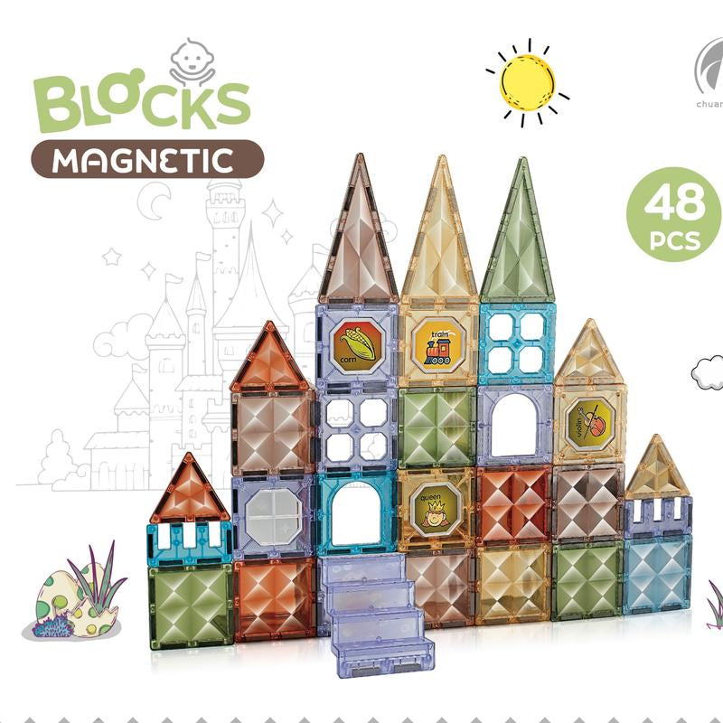 Magnetic Blocks-86Pcs Magnetic Building Blocks Magnetic Tiles Stacking, Build-Magnet-World Set, STEM Montessori Sensory Toys Magnet Blocks，Valentine'S Day Gifts, Boyfriend Gifts Bulk Fidget Toy Set for Kids and Adults Mini Building Block