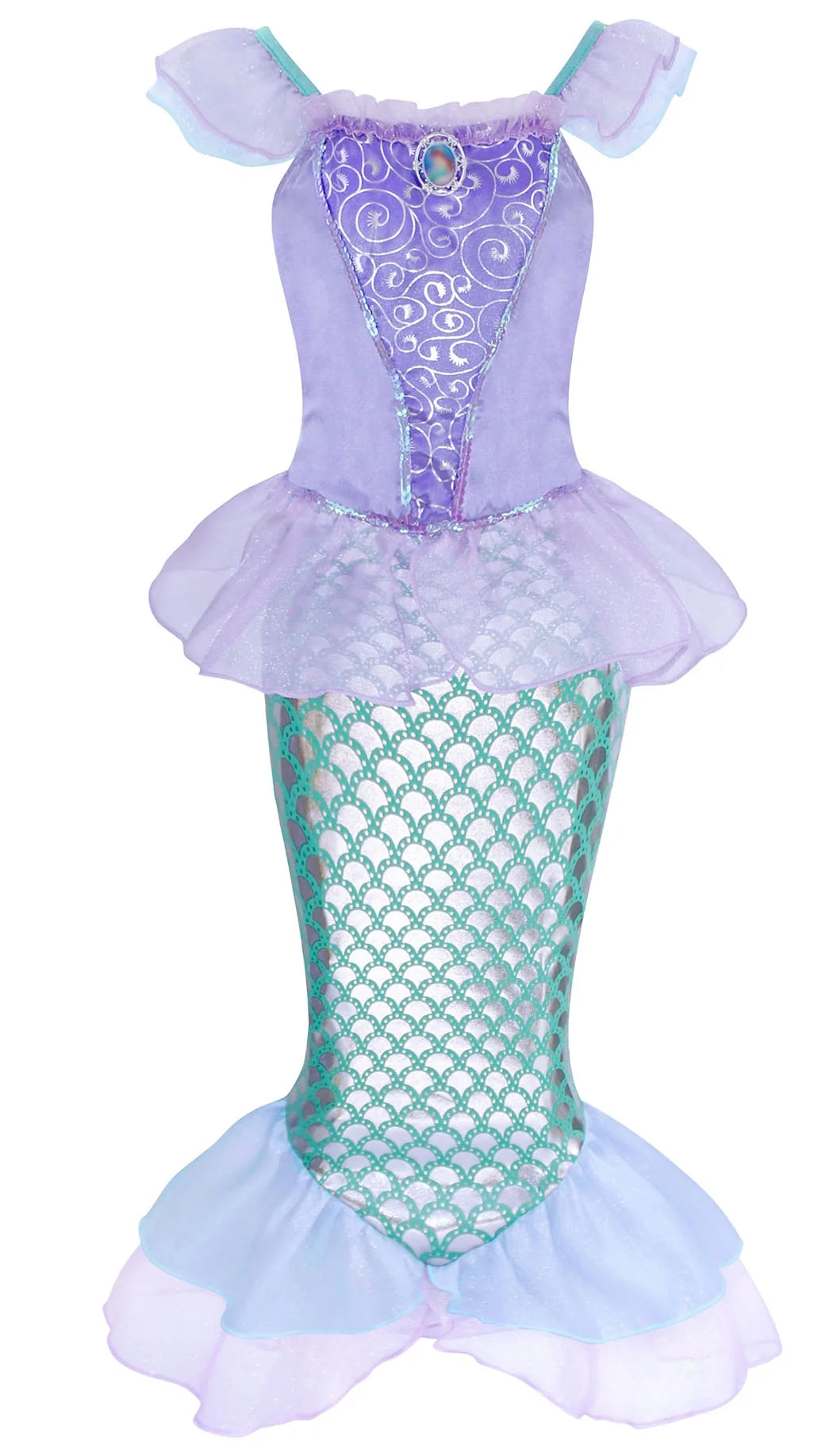 Mermaid Dresses for Girl Princess Dress up Clothes Mermaid Costume up Kids Birthday Party Cosplay Role Play Clothes Tween 110 Cm 3-4 Years