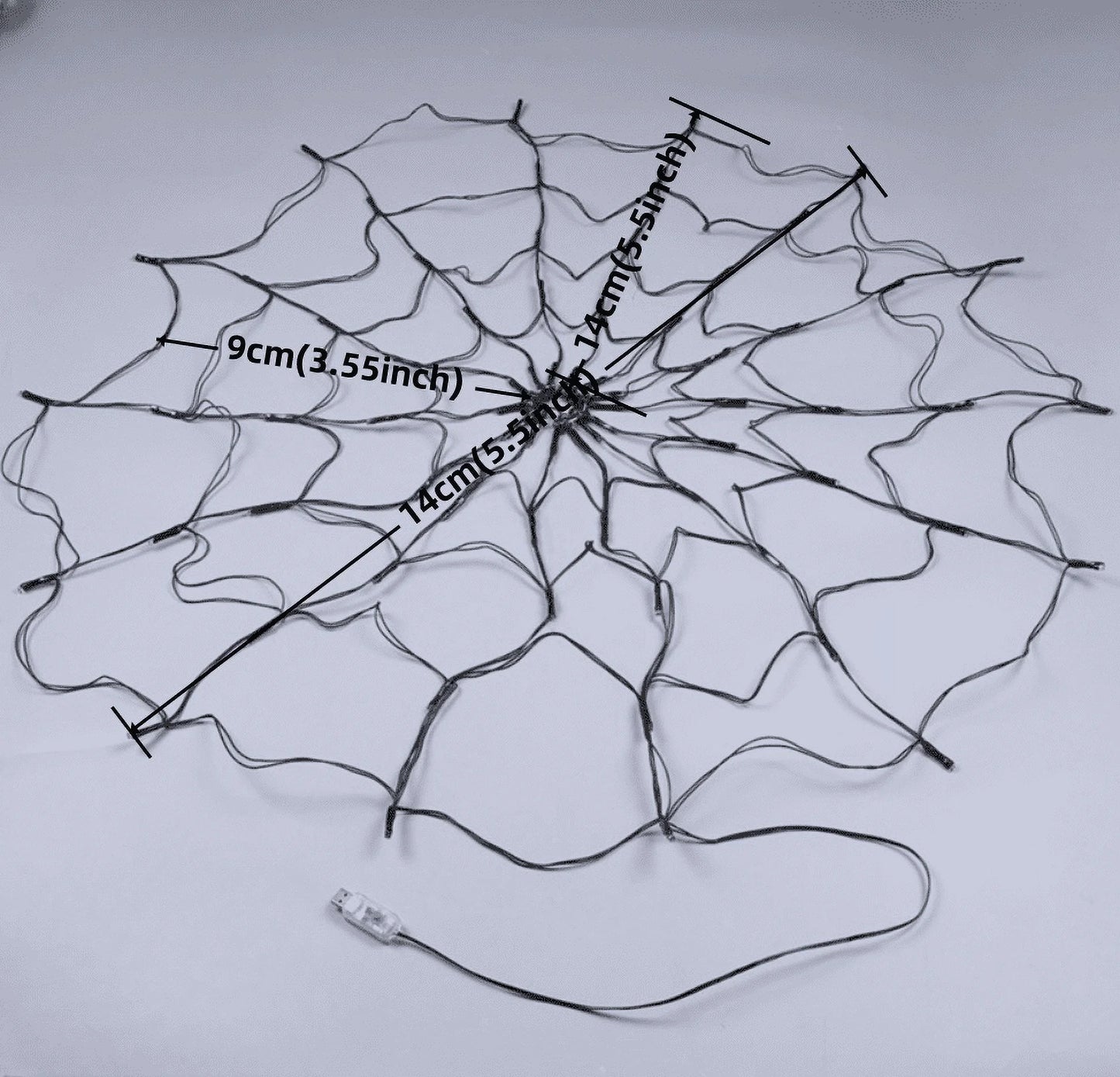 Spider Web Lights Halloween Decoration Lights LED Atmosphere Layout Halloween Decoration Props Usb Light Strings