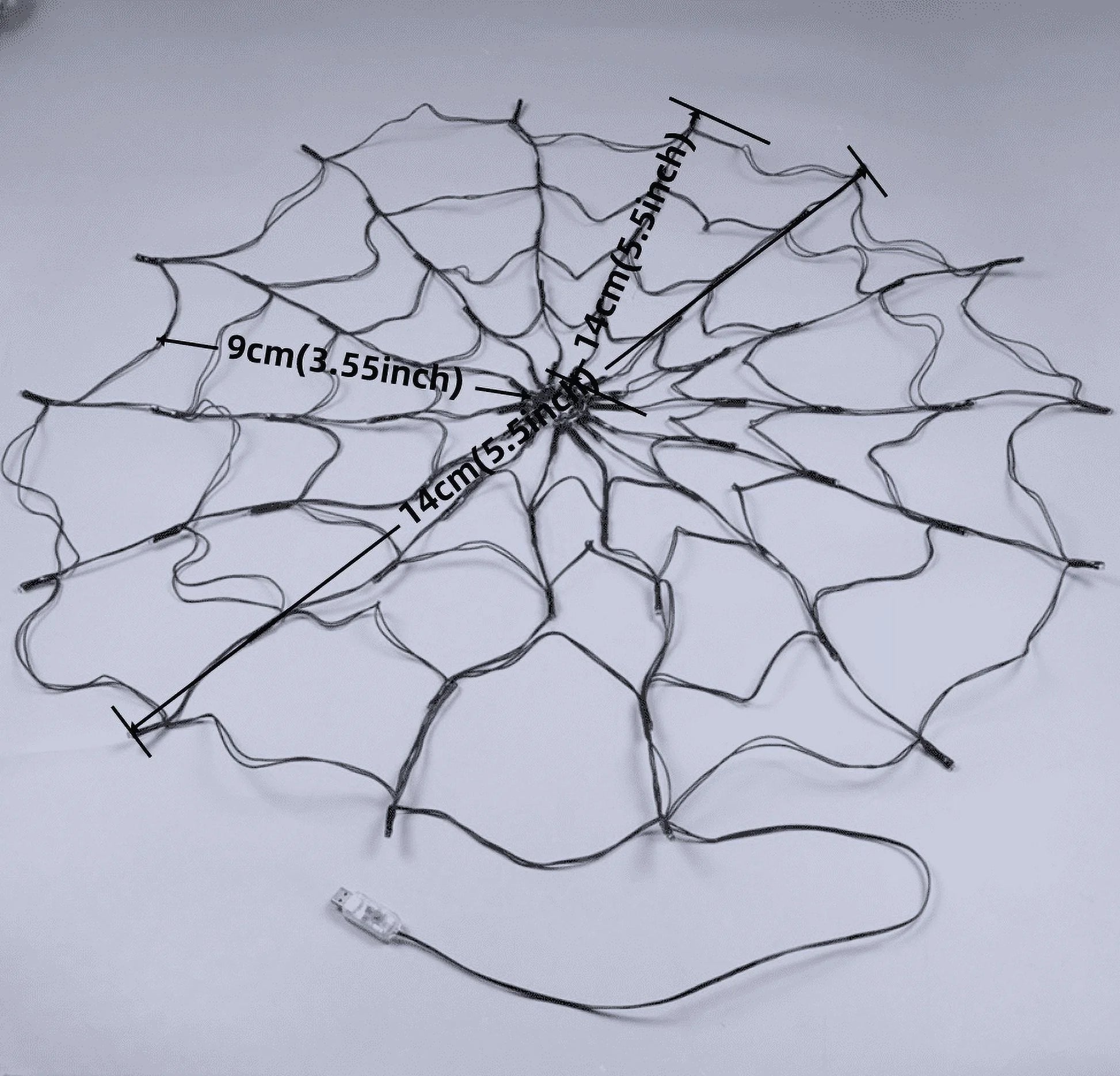 Spider Web Lights Halloween Decoration Lights LED Atmosphere Layout Halloween Decoration Props Usb Light Strings