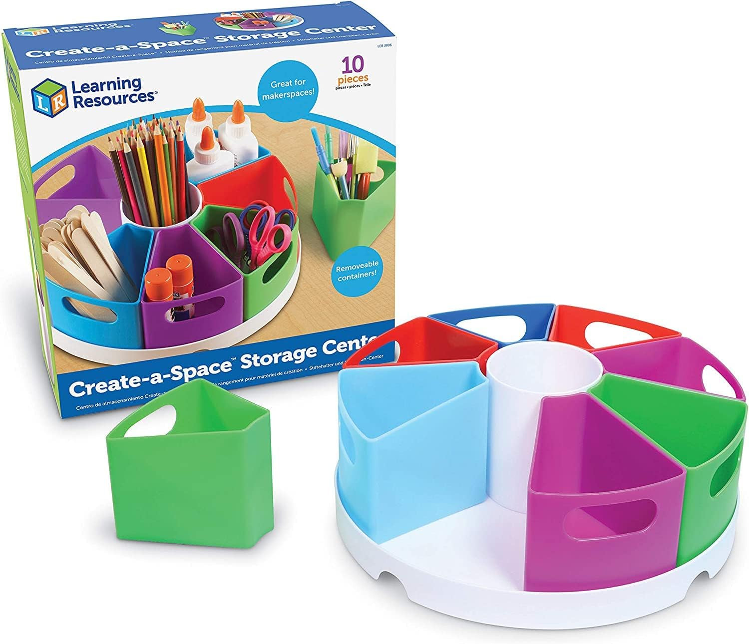 Create-A-Space Storage Center, 10 Piece Set - Desk Organizer for Kids, Art Organizer for Kids, Crayon Organizer, Homeschool Organizers and Storage