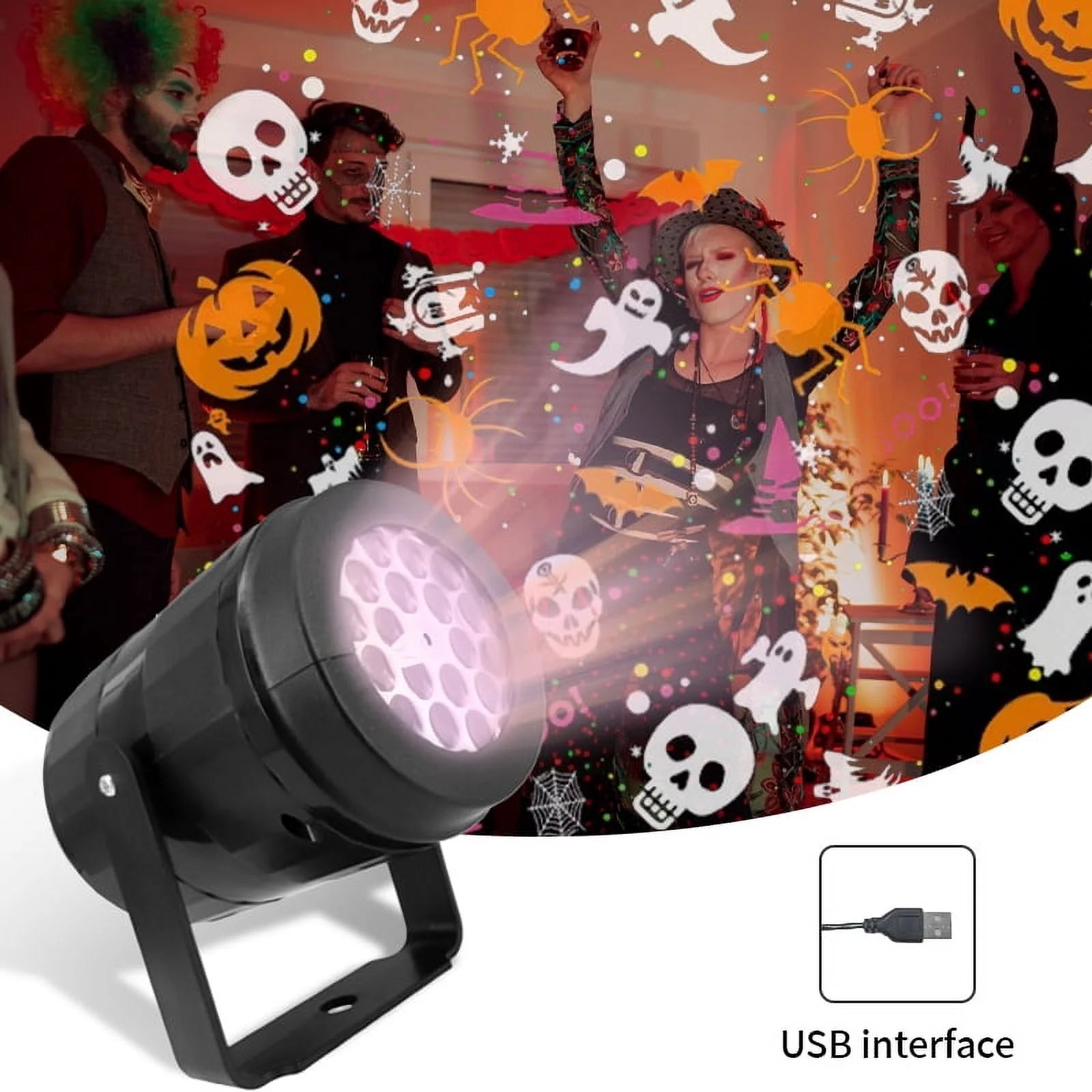 Halloween Projector Lights, 360° Rotation Laser Projector 16 Types Halloween Patterns Projector Lamp Indoor Outdoor Holiday Lights LED Light, Halloween Home Party Landscape Wall Decorations