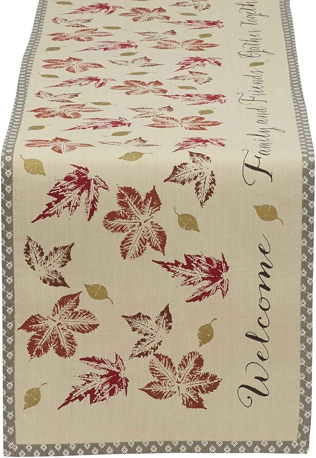 Rustic Autumn Leaves Kitchen Collection Thanksgiving & Fall Table Décor, Tablecloth, 60X104
